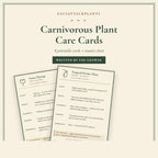 Carnivorous Plant Care Cards Printable, Venus Flytrap Sarracenia Sundew Butterwort Care Instructions, 6 Species Digital Download