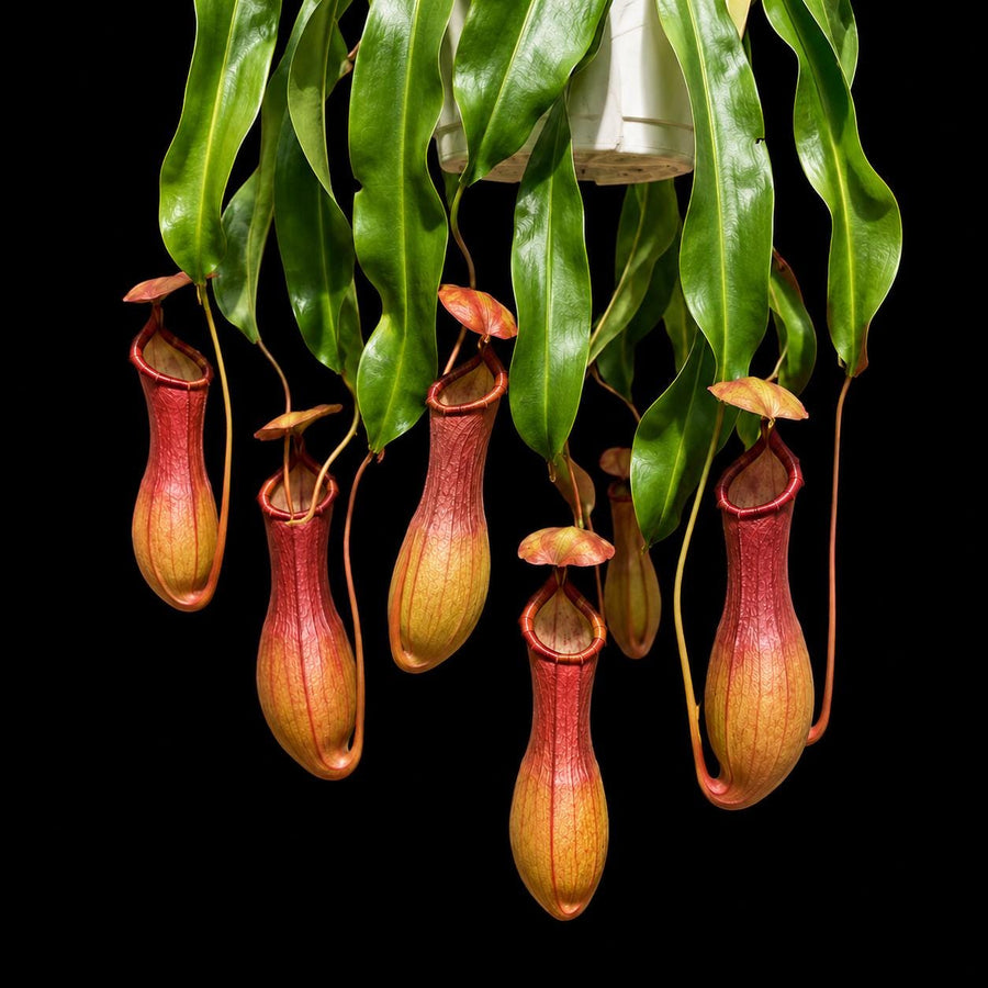 Nepenthes x Ventrata Live Tropical Pitcher Plant, Easy Care Carnivorous Houseplant, Hanging Monkey Cups for Beginners, 2 Sizes