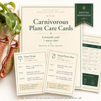 Carnivorous Plant Care Cards Printable, Venus Flytrap Sarracenia Sundew Butterwort Care Instructions, 6 Species Digital Download